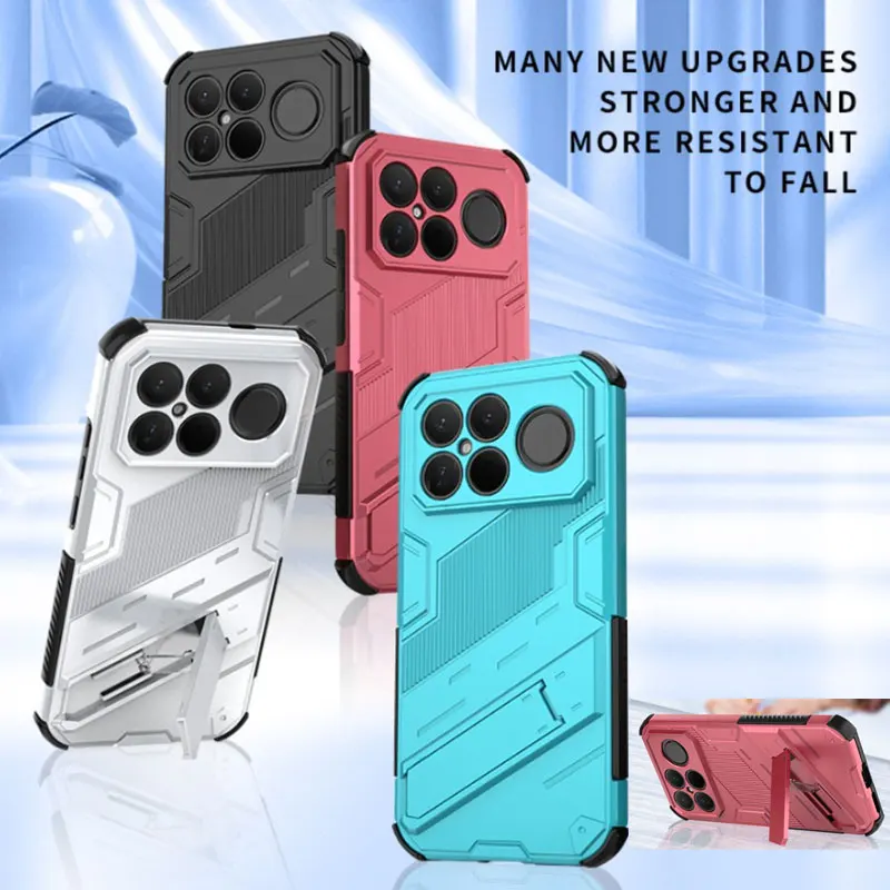 Magnetische sturzsichere unsichtbare Ständer Halter Fall Für XIAOMI POCO F8 Ultra F8Pro Rüstung Stoßfest Halterung Telefon Abdeckung Shell
