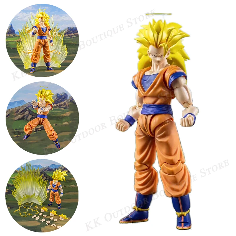 

In Stock Dragon Ball Golden Storm Son Goku Action Figure Demoniacal Fit DF SHF SSJ3 Super Saiyan Collection Model Toy Doll Gift