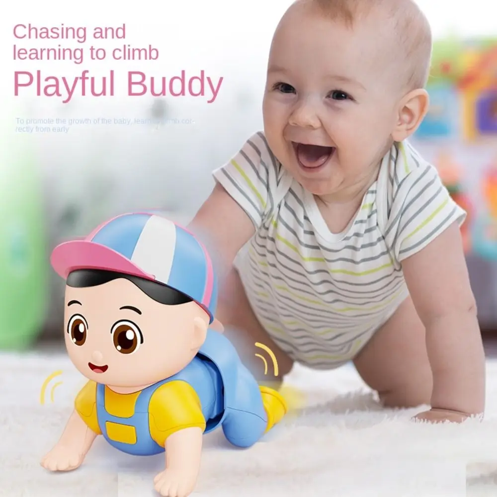 Learning Standing Climbing Electric Crawling Doll Walk With Music Crawling Baby Toys Fun Writhe Buttocks Baby Crawling Doll