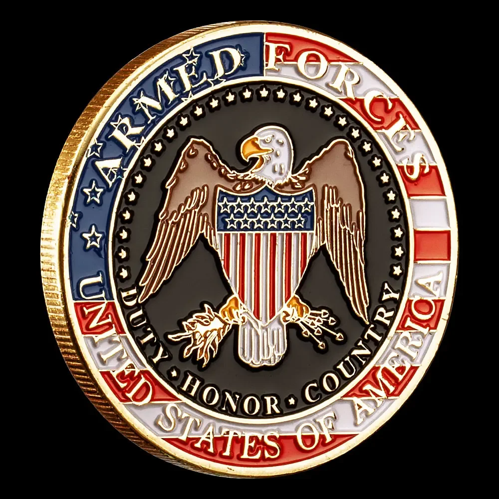 Great Seal of United Stated Armed Forces Challenge Coins Retired Military Commemorative Coin Lucky Eagle Collection Art