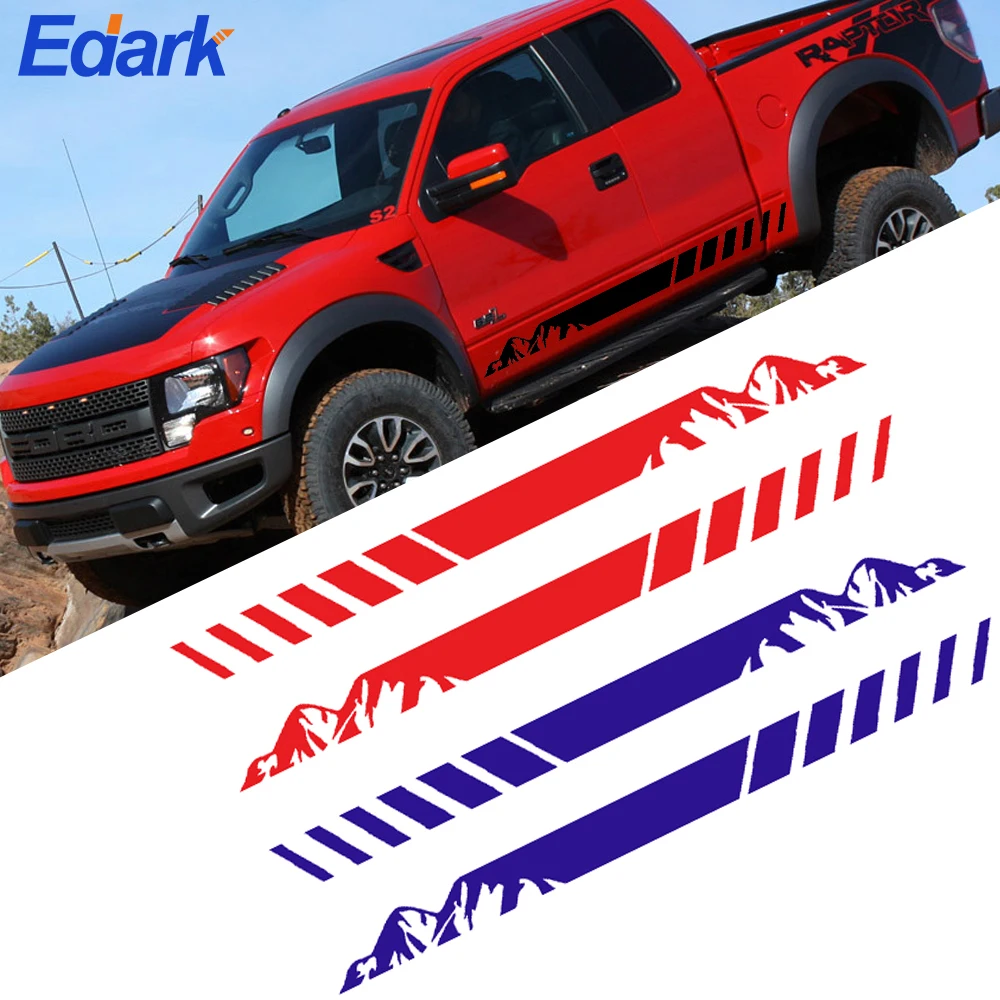 

2PCS Car Side Stripes Side Stripe Skirts Graphics Vinyl Sticker Decals Racing Sport Automobiles Body DIY Wrap Car Accessories