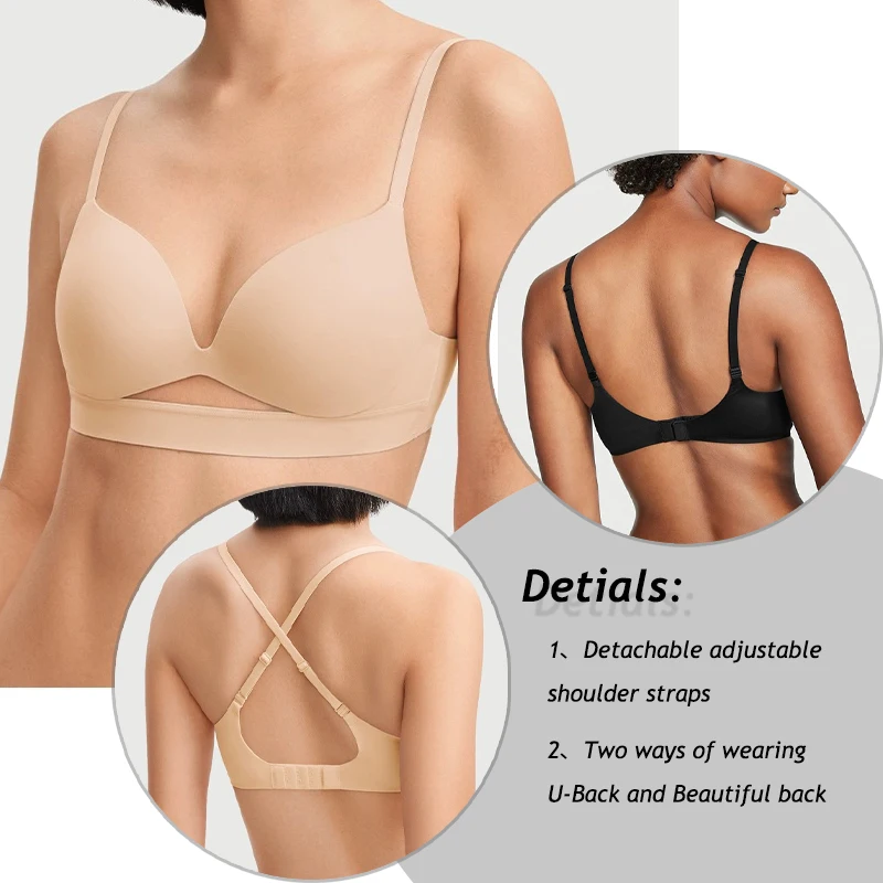 Sutiãs Push Up sem costura para mulheres, sexy, sutiã respirável, roupa interior sem fio confortável, lingerie fina reunida, plus size