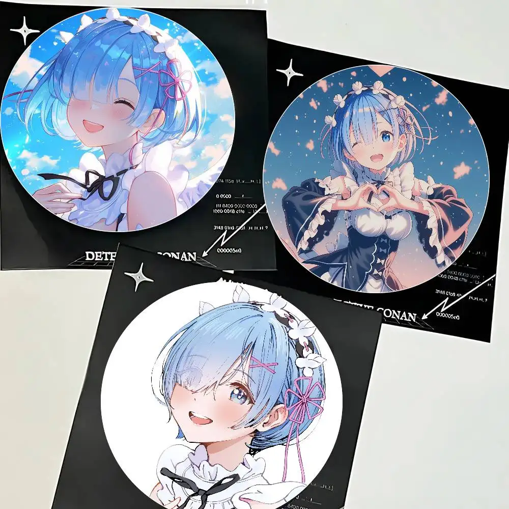 Rem Anime Re ZERO Starting Life In Another World Cartoon Style Badge Brooches On Backpack Decoration Round Enamel Pins For Acces