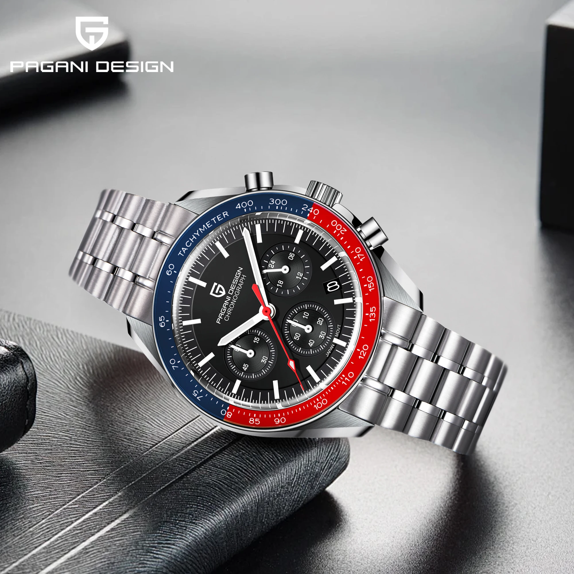 

PAGANI DESIGN Men's Luxury Chronograph Watch Quartz Luminous Watch Multifunction Wristwatch with Complete Calendar And Auto Date