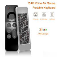 W3 Wireless 2.4G Air Mouse 6 Gyro Mini Remote Control IR Learning Smart Voice Remote With Full Keyboard For Android TV BOX PC