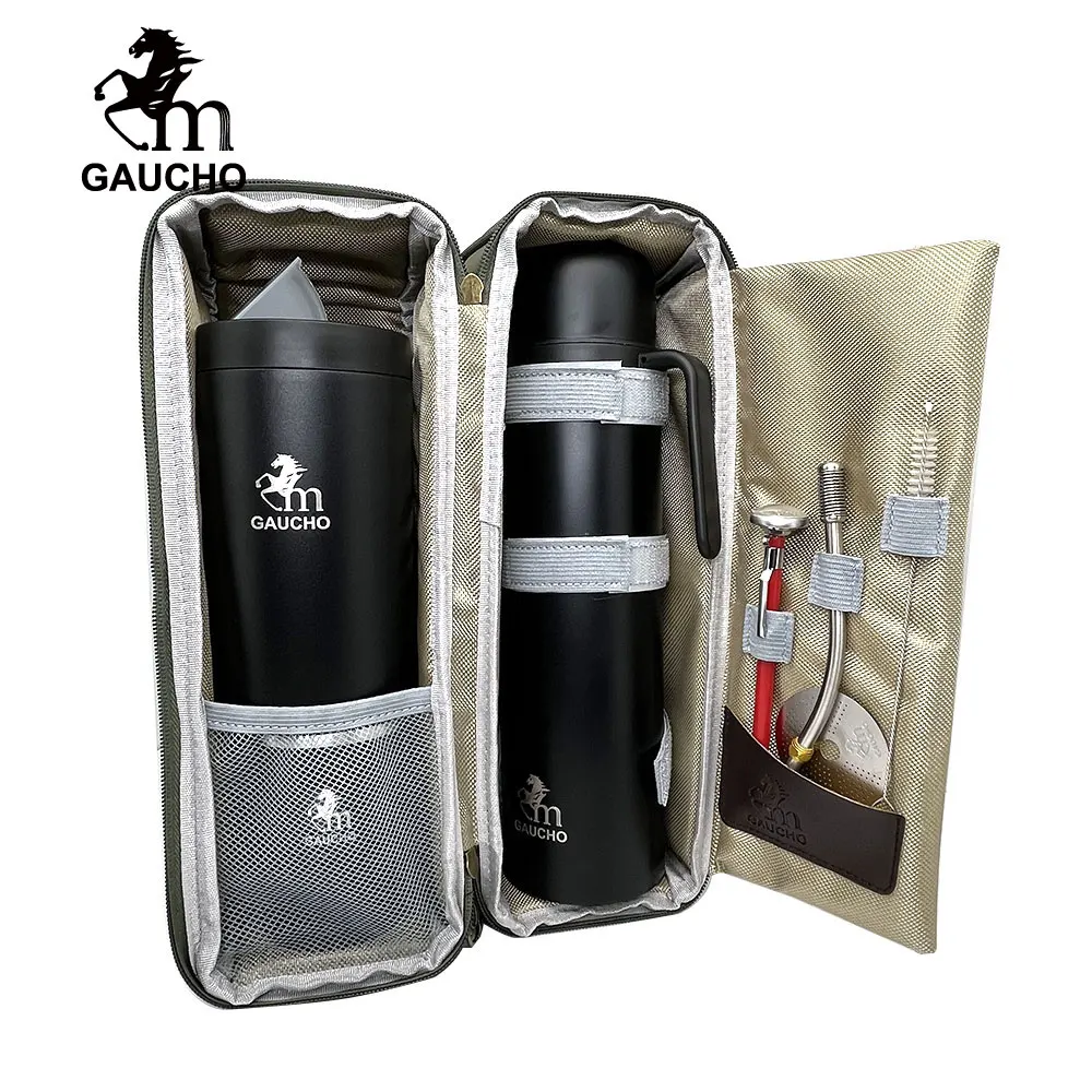 1 Set/Lot Gaucho Yerba Mate Travel Kits Is Convenient For Loading Stainless Thermos & Gourds & Bombilla Straw & Tea Can Hot Sale