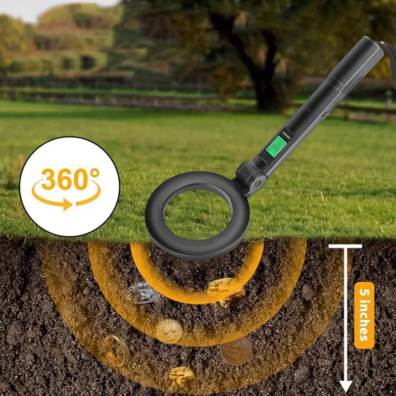 Foldable Metal Detect Set, 360 ° Scanning Metal Detector, Metal Scanner, Security Checker, Treasure Monitor Meter