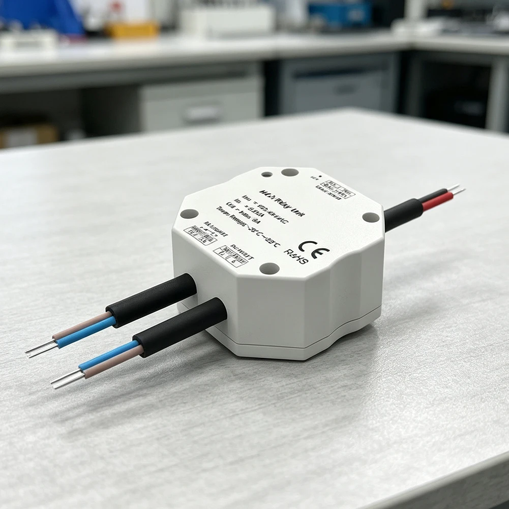 AC Triac Dimmer Controller For LED Drivers And Halogen Bulbs,6A= Capacitive Load, Self-Resetting Switch Compatible,White 75x75mm