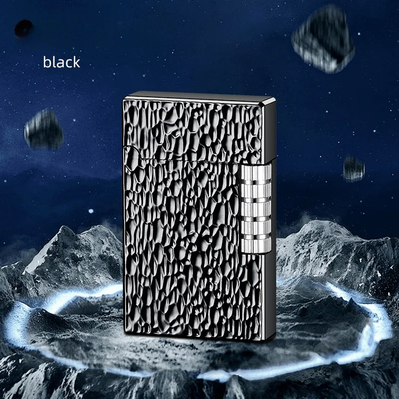 

854 Meteorite Side Slide Lighter Loud Sound Open Flame Windproof Metal Body
