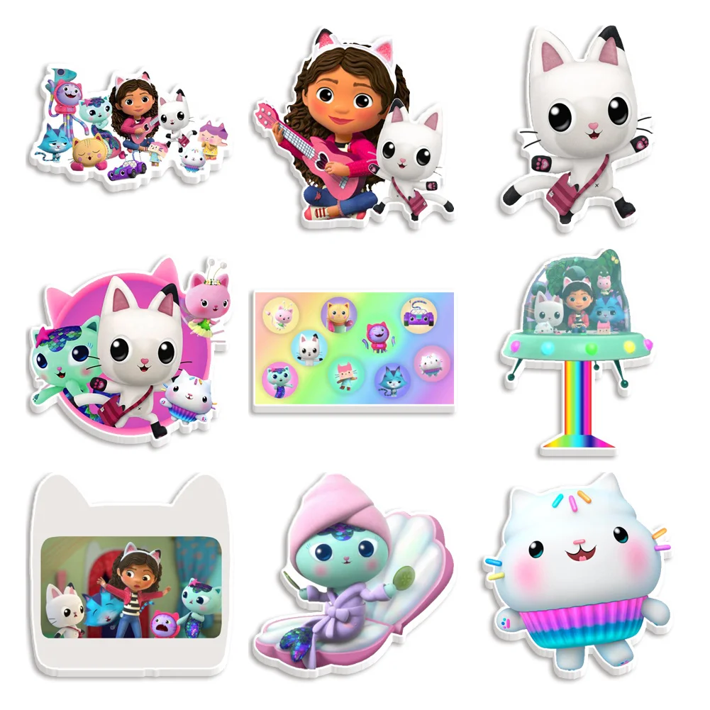 10pcs/lot G D W Cat Doll House Resin Planar Transparent Glitter Acrylic Flatback for Hair Bow Keychains Badge Handmade Crafts Pa
