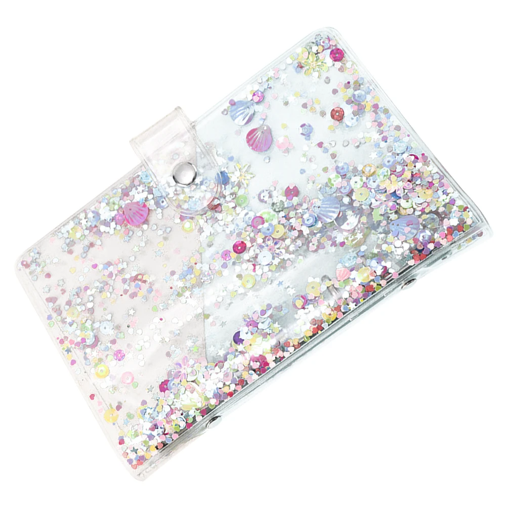 

Loose Leaf Binder Notebook Shell Shiny Sequin Decor PVC Portable Clear Planner Binder Notepad Cover Scrapbook Binders
