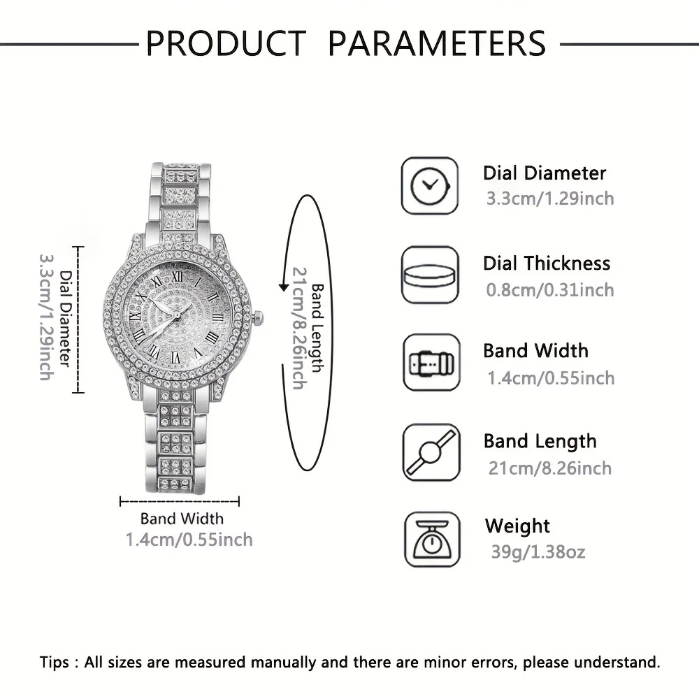 2pc women's watch accessory set is perfect for daily wear, parties, and romantic occasions