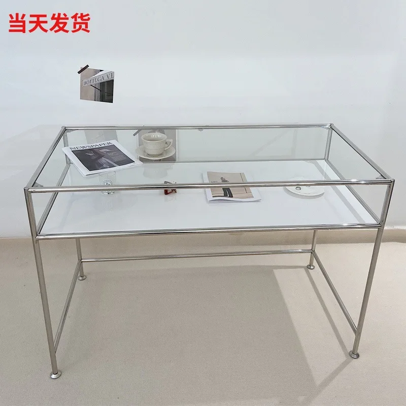 Women's clothing store shelf display rack, layout clothing store Nakajima display stand stainless steel table