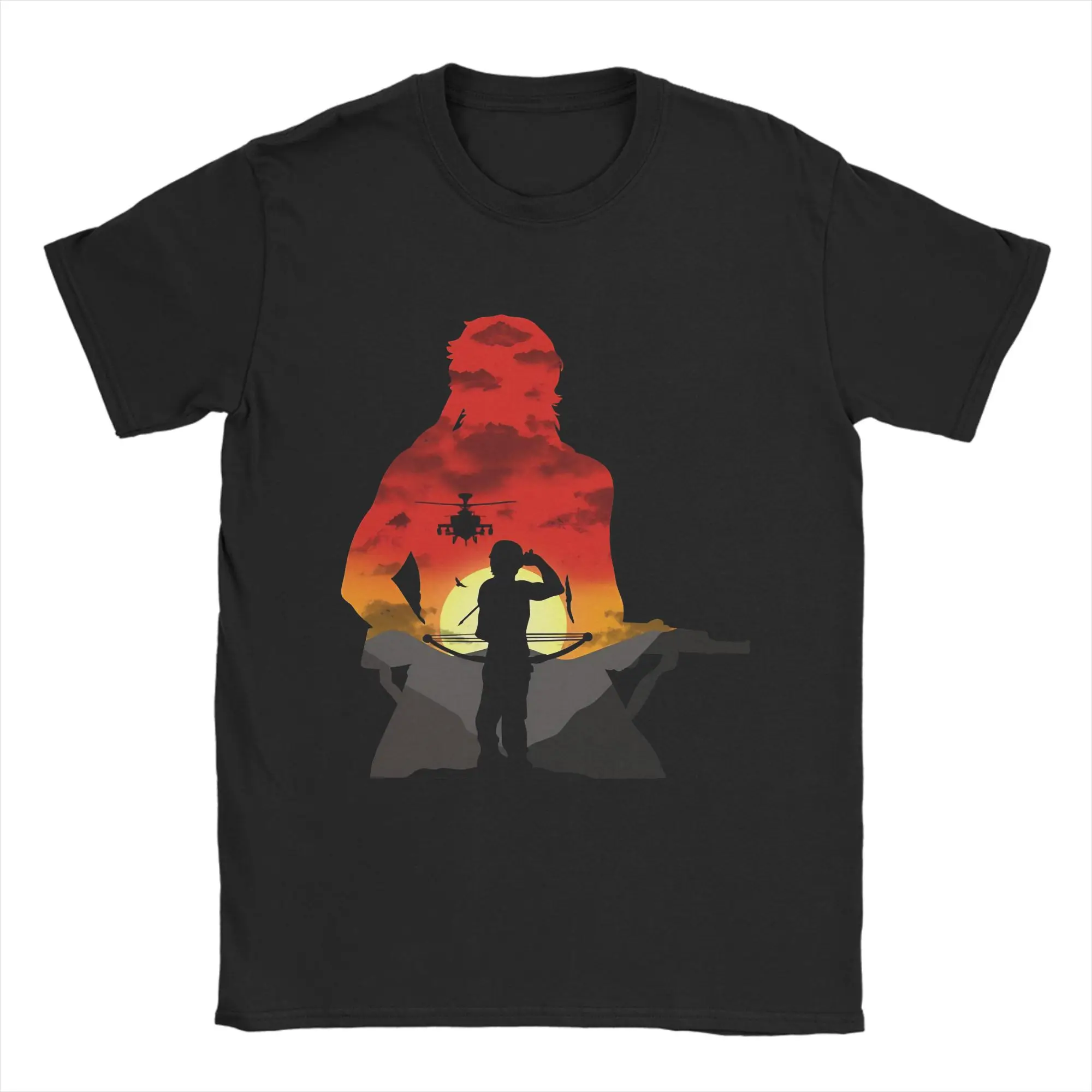 Men's T-Shirts John Rambos Funny Pure Cotton Tees Short Sleeve  T Shirt Crewneck Clothing 4XL 5XL