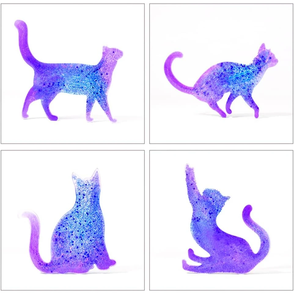 1set DIY Resin Cat Silicone Mold Set for Brooches and Hair Clips