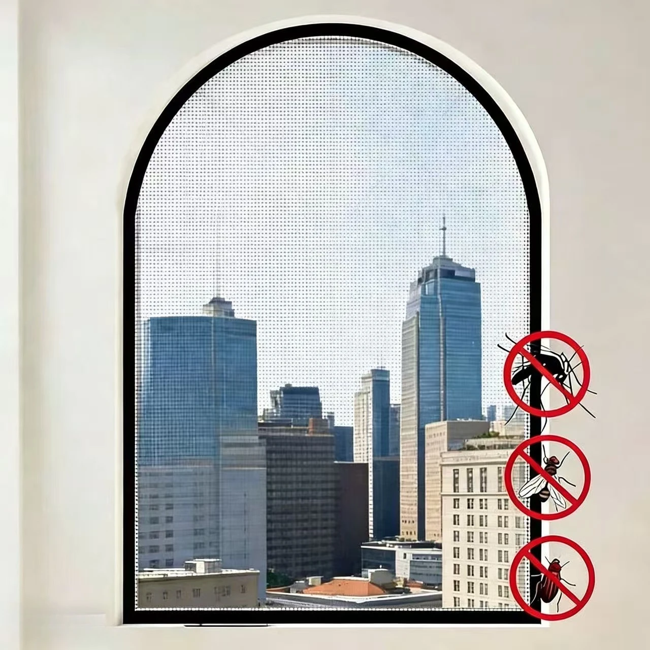 

Customizable Curved Mosquito and Fly-proof Invisible Window Screen for Bedroom Cat-proof Net. Self-adhesive and Easy To Install