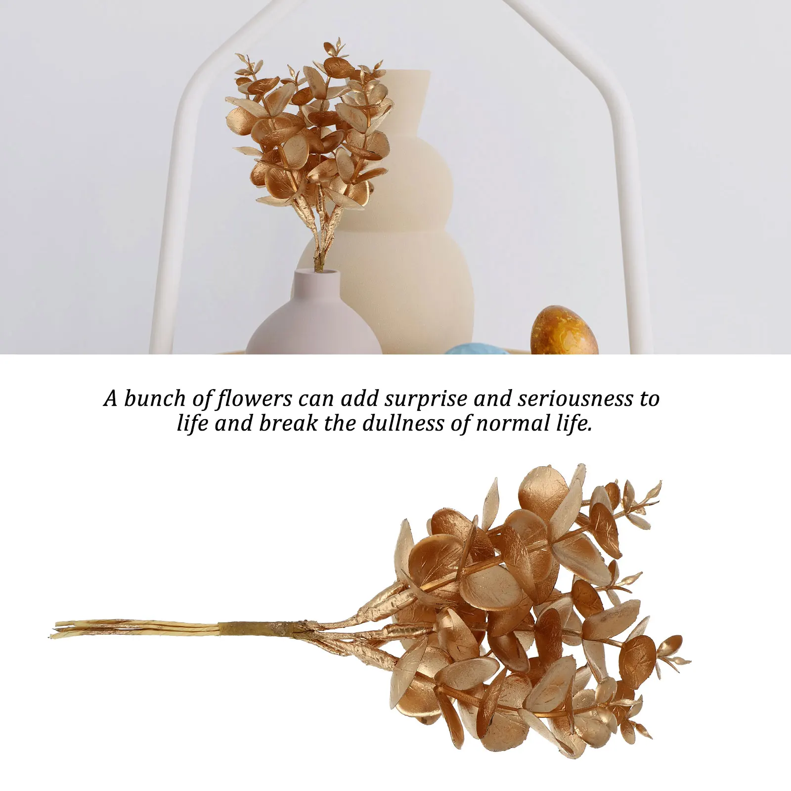 

3pcs Artificial Plants Eucalyptus Decor Fake Leaves Table Decoration For Home Wedding Indoor Outdoor Decoration