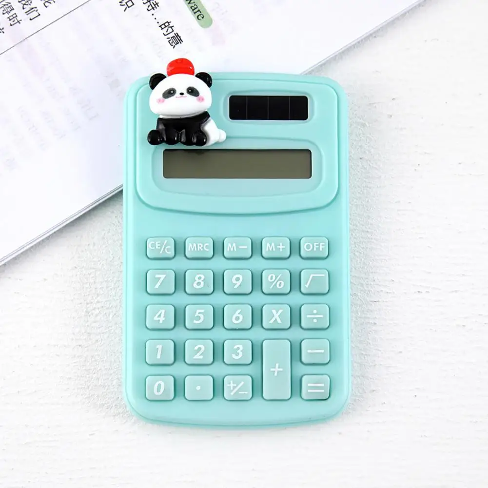 Карманный калькулятор панды, портативный мини калькулятор панды с милым дизайном, пластиковые резиновые кнопки, легкий для офиса