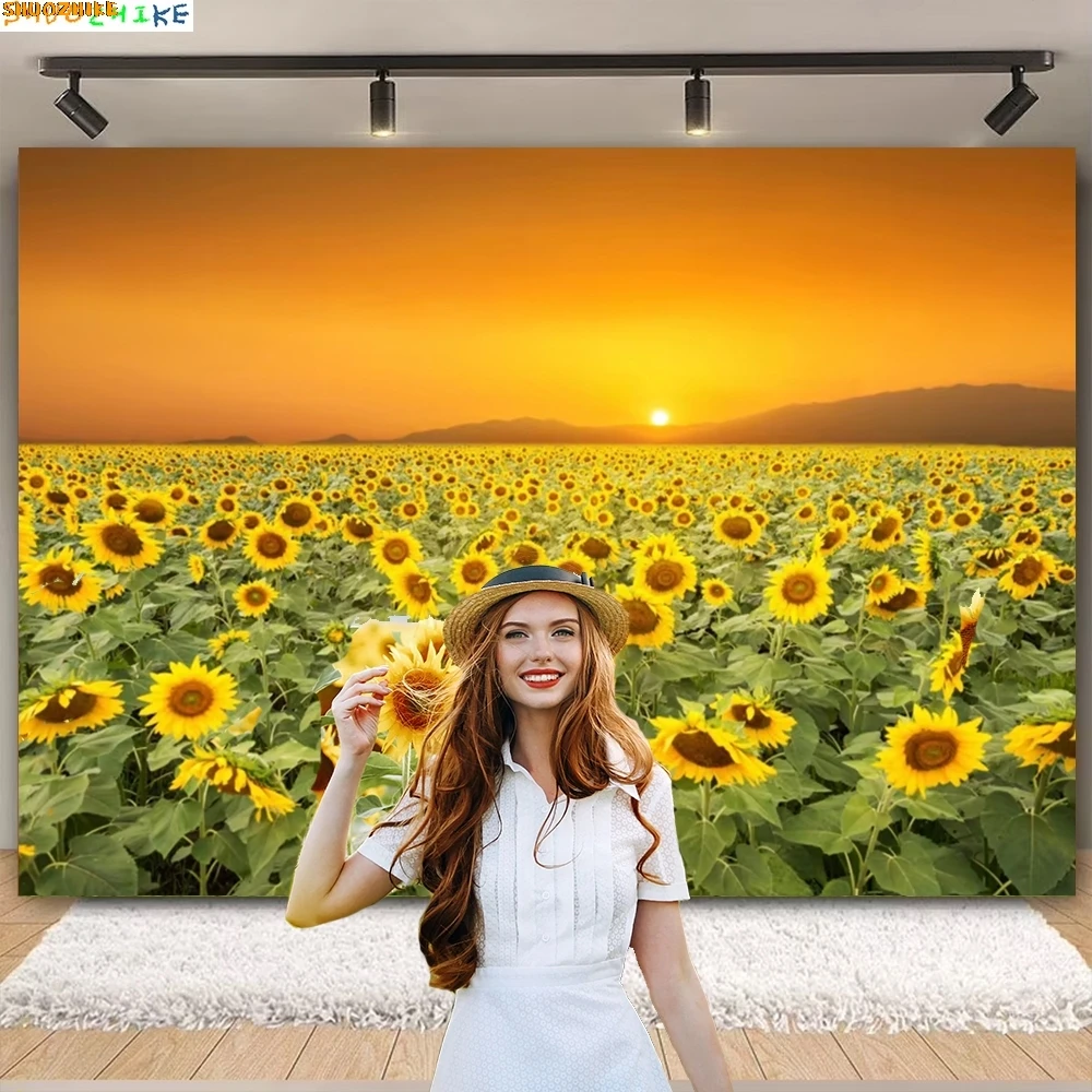 

Sunflower Theme Baby Shower Photography Backdrops Newborn 1st Birthday Natual Landscape Scenery Photo Studio Background TY-01