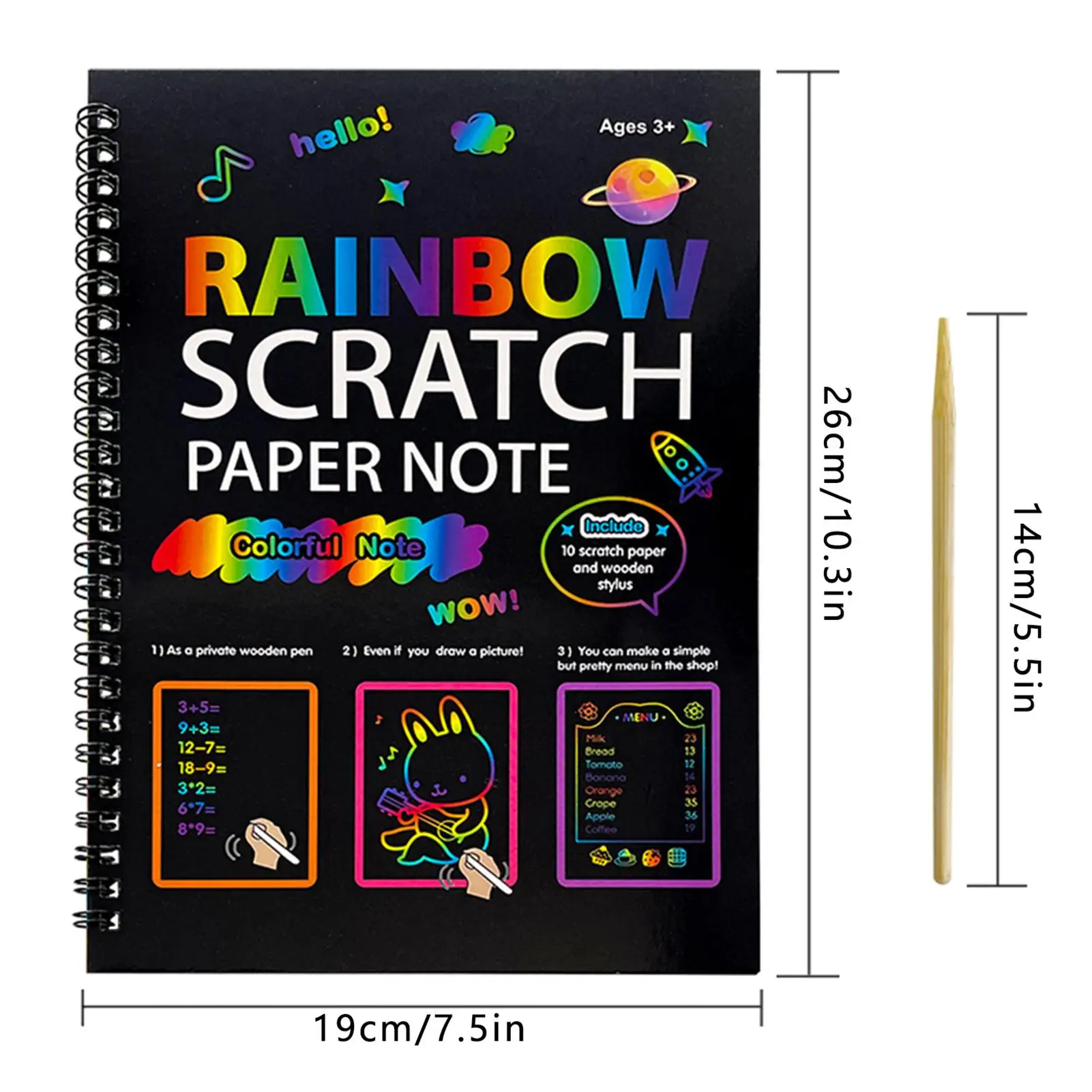 Scratch Paper For Kids Coloring Drawing Book Scratch Craft Paper Note Books For Kids Boys Student Classroom Home Travel Airplane