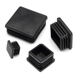 Black Square Oblong Plastic Pipe Plug Stopple Dust Plug Protective Cover Non-slip Mat Head End Cap Door Mat 16x16mm~80x40mm