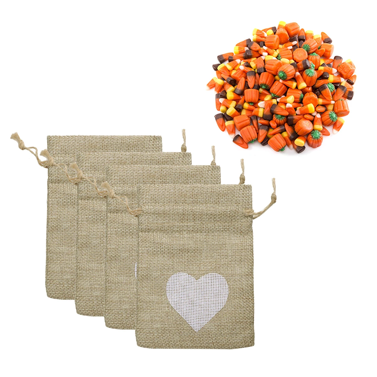 

12PCS Candy Bag Flax Storage Drawstring Pouch Carrying Case Lightweight Jewelry Tea Snack Travel Home Kitchen Gift Packaging Box