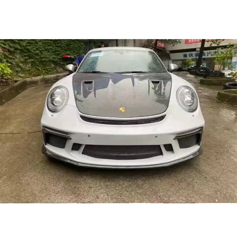 Runde FRP And Half Carbon For Porsche 911-991.2 Upgrade GT3RS Style Body Kit Front Rear Bumper Lip Side Skirt Fender Hood Spoile