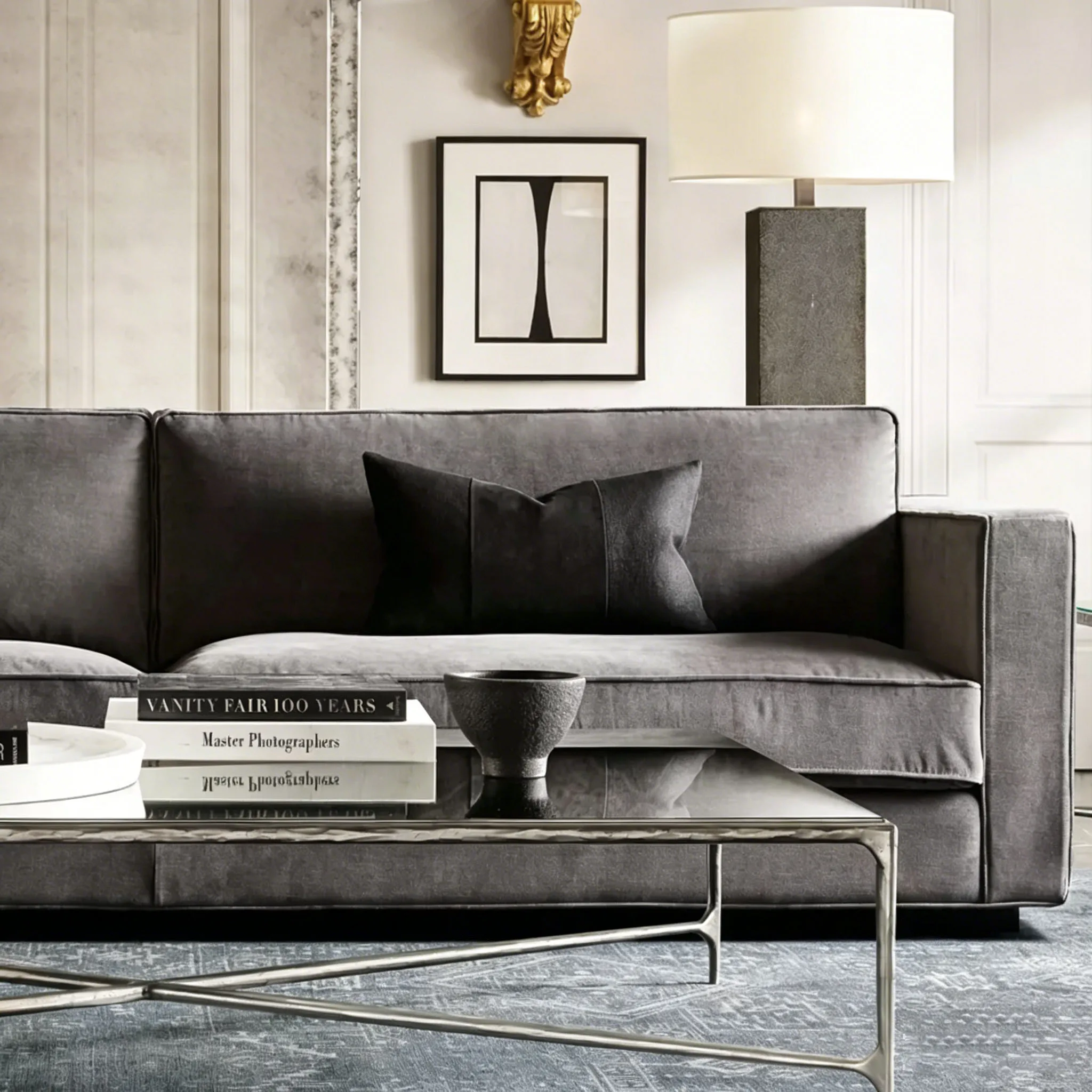 Family Living Room Double Padded Sofa Bed Apartment and Villa Living Room Furniture Hotel Lobby Sofa Set