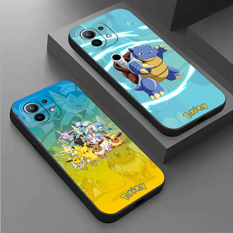 Pikachu Blastoise Anime Phone Case For Xiaomi 14T 13T 12T 11T 14 Pro Mi 11 Lite Poco X3 X4 X5 X6 M5 F5 F6 Pro Soft Cover Pokemon