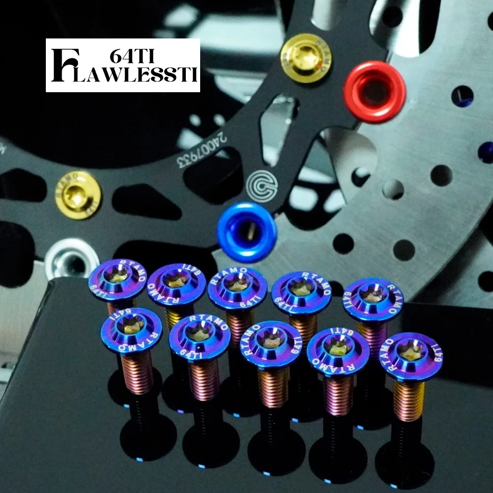 FLAWLESSTI Gr5 Titanium Bolt Front Brake Disc Bolt For Yamaha Tmax 560 530
