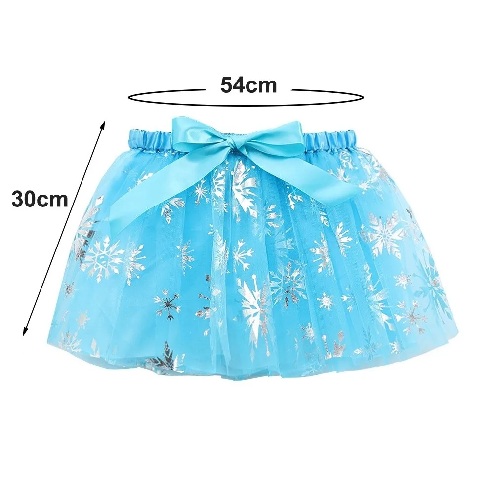 Fluffy Tulle Girls Tutu Skirts Elastic Waist Star Sequins Children's Tulle Skirt Mesh Ball Gown Princess Skirt Christmas Costume