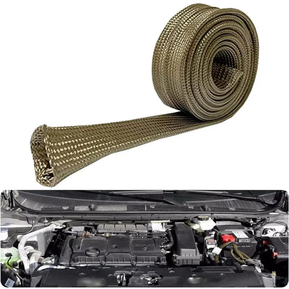 

Heat Shield Sleeve Fuel Line Heat Shield Cover Heat-Resistant Oil Pipe Protective Cover Auto Hose Spark Wire Cover Protector