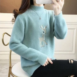 Thicken Women Turtleneck Sweaters Autumn Winter Tops Slim Women Pullover Knitted Sweater Jumper Soft Warm Pull Bottoming Shirt