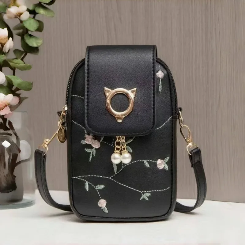 Neue einfarbige, exquisite Schultertasche für Damen, einfache vertikale Retro-Umhängetasche, modische Damentasche für Reisen – Detail 5