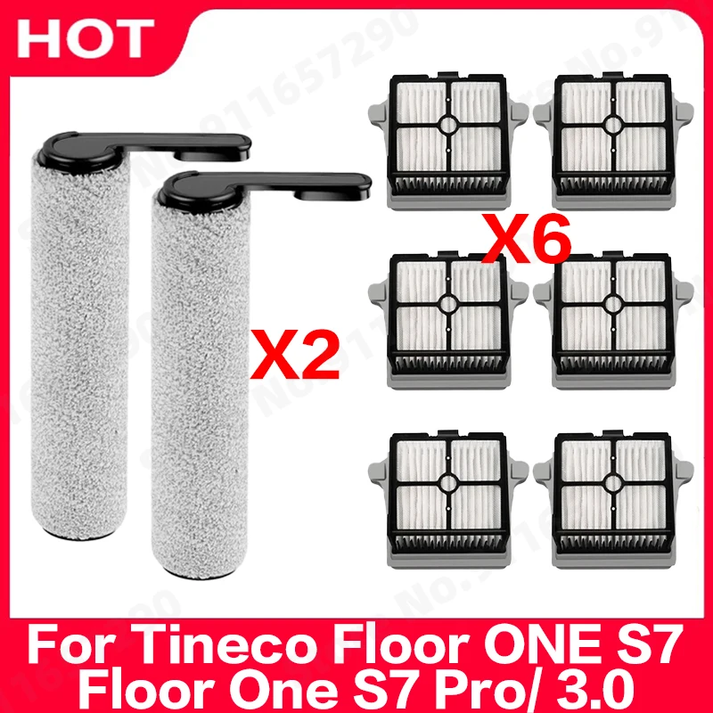 Roller Brush HEPA Filter Spare Parts Kit For Tineco Floor ONE S7/Floor One S7 Pro/ 3.0 Cordless Vacuum Cleaner Accessories