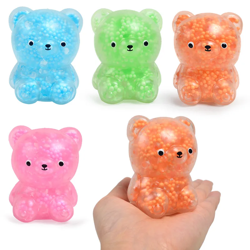 Urso dos desenhos animados espuma de ar espremer pitada brinquedo para crianças adulto alívio do estresse ventilação bola sensorial bonito animal mole fidget presente engraçado