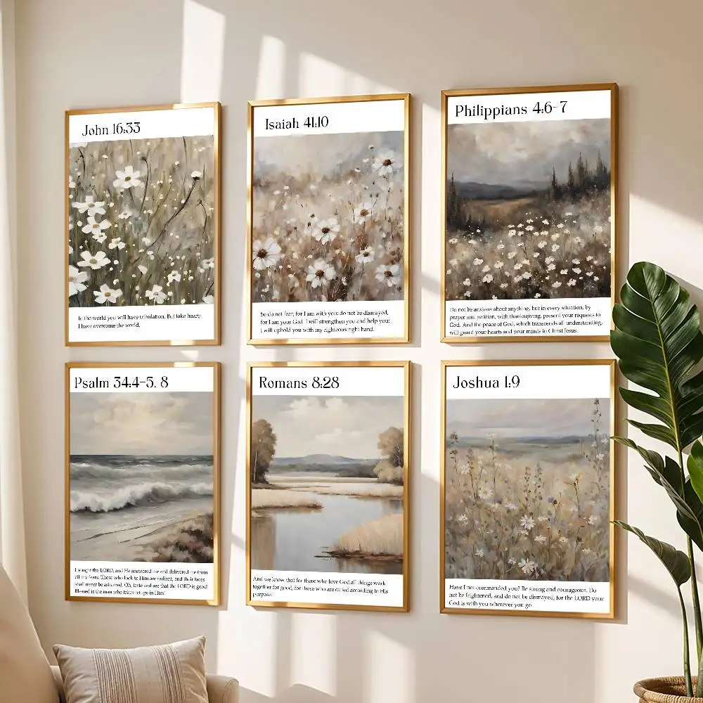 1 قطعة آية الكتاب المقدس جوشوا الكتاب المزاج المسيحية يسوع المشارك طباعة لغرفة النوم غرفة المعيشة ديكور المنزل اللوحة جدار الفن HD