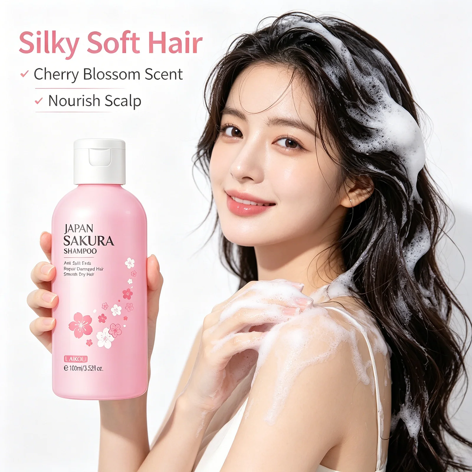 LAIKOU Japan Sakura Shampoo/Conditioner Repair Damaged Hair 