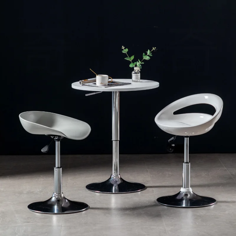 Huishoudelijke Lift Roterende Plastic Computer Stoel Eenvoudige Ijzeren Rugleuning, Stoel Ronde Verstelbare Kruk Aj05