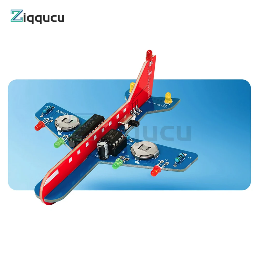 DIY Elektronik Kit LED Flow Licht Flugzeug Modell Kit DIY Elektronische Schweißen Praxis Kit Elektronische Wissenschaft Montage Kit