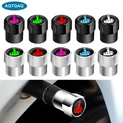 AQTQAQ 4Pcs/Set Tire Valve Caps, Premium Metal Rubber Seal Tire Valve Stem Caps, Dust Proof Covers Universal Fit for Car Bicycle