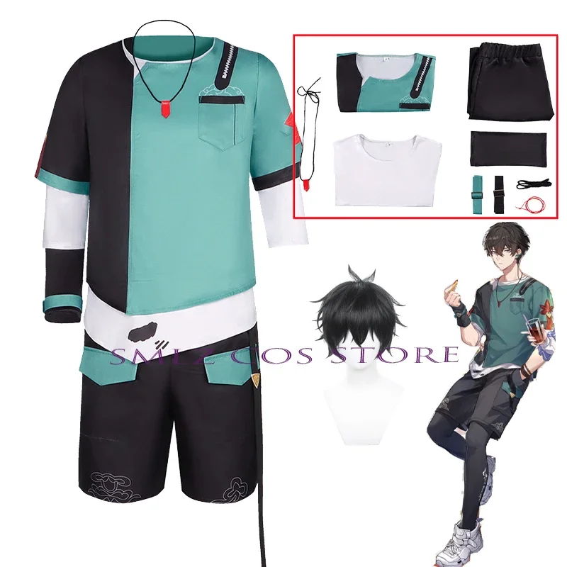 

Restaurant Dan Heng cosplay daily uniform game honkai star rail danheng wigs outfit Halloween party role Dan Heng clothing set