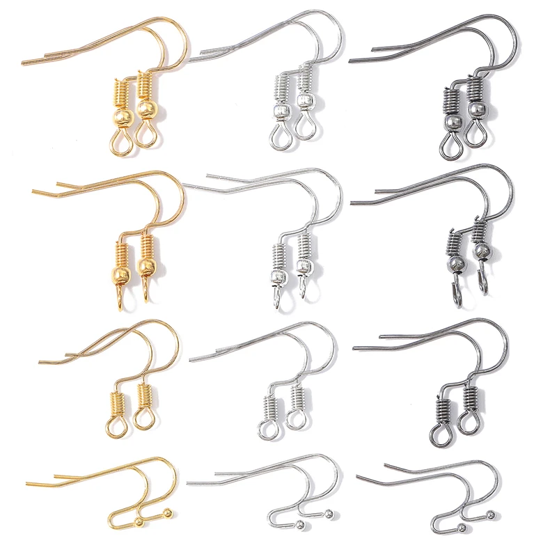 100pcs 6 Color Iron DIY Earring Findings Earrings Clasps Hooks Earwire Fittings DIY Jewelry Earring Making Supplies