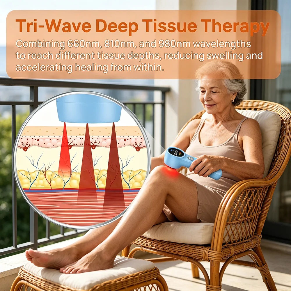 

Medical Grade Cold Laser Therapy Device 1760mW 980nm 810nm 660nm Red Infrared Light for Pain Relief Arthritis Human Pets Dog Cat