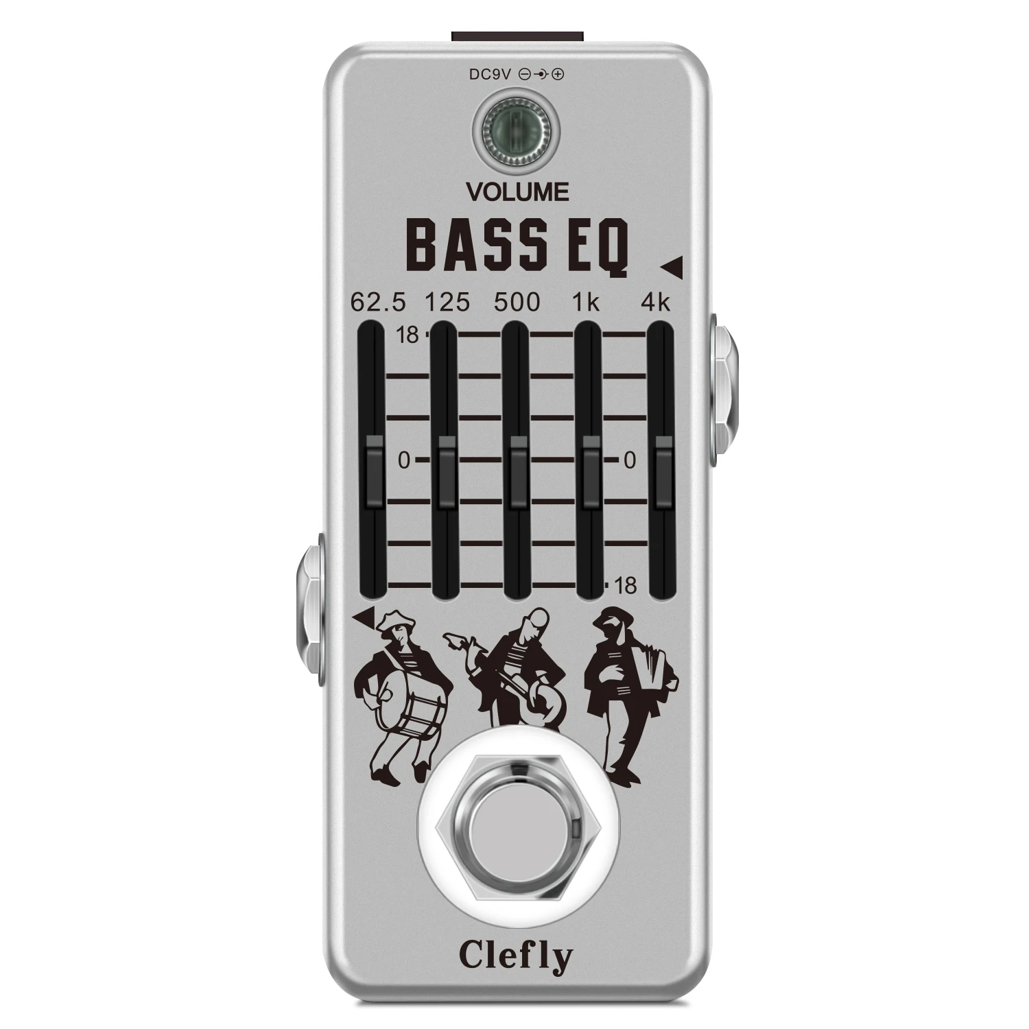 

Clefly-LEF-BQ-5 Bass EQ Pedal, 5 Band Equalizer Pedals for Bass Guitar with 5 Band Graphic, Mini Size True Bypass