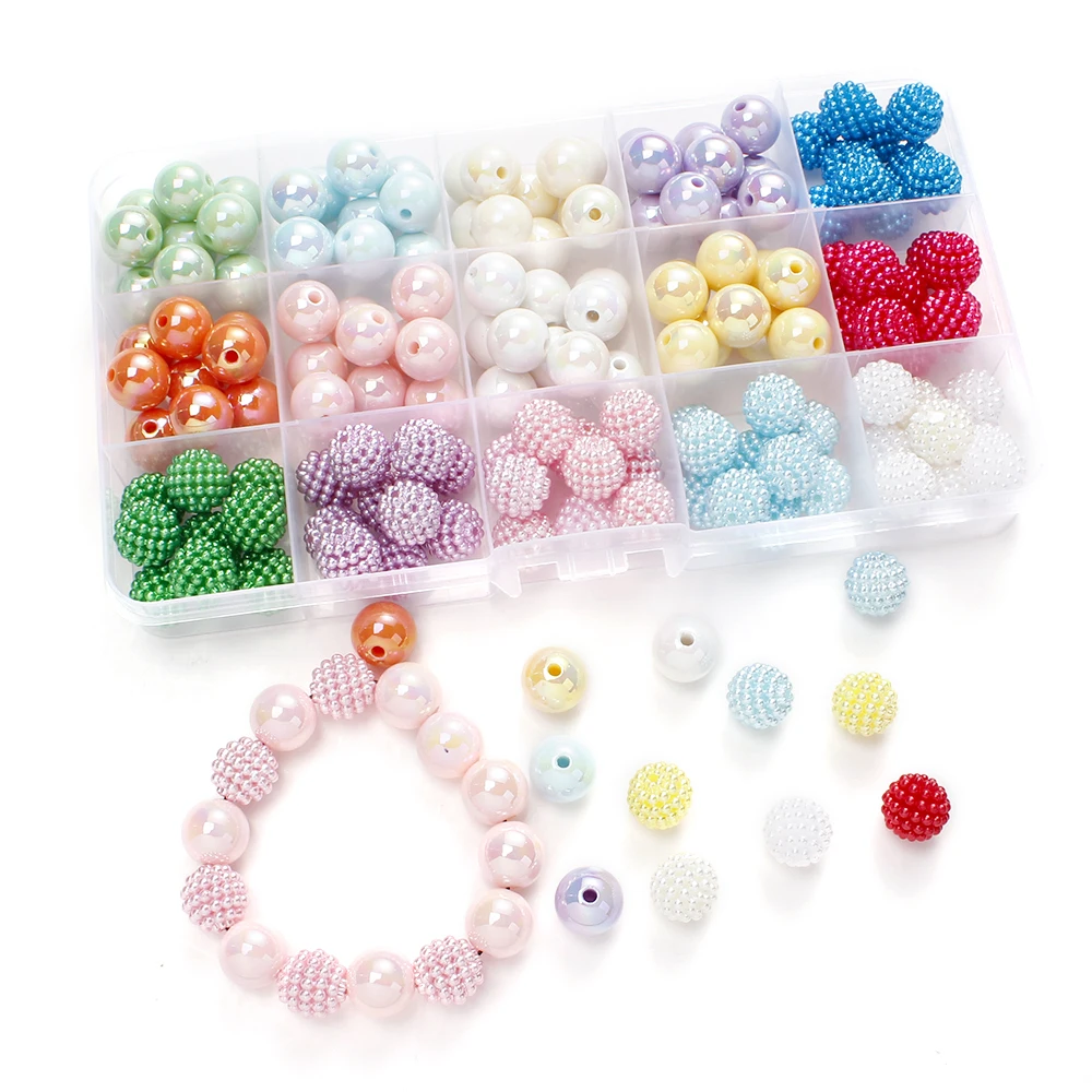 

35Pcs Acrylic Beads Bpa Free 12mm Round Baby Teether Spacing Bead Set Diy Baby Pacifier Chain Teething Chew Necklace Accessories