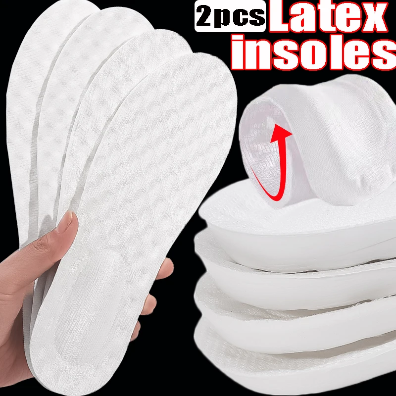 

Latex Sports Insole High Quality Men Women's Summer Shoe Pad Shock Absorbing Elastic Insoles Gym Run Foot Orthopedic Insole Sole