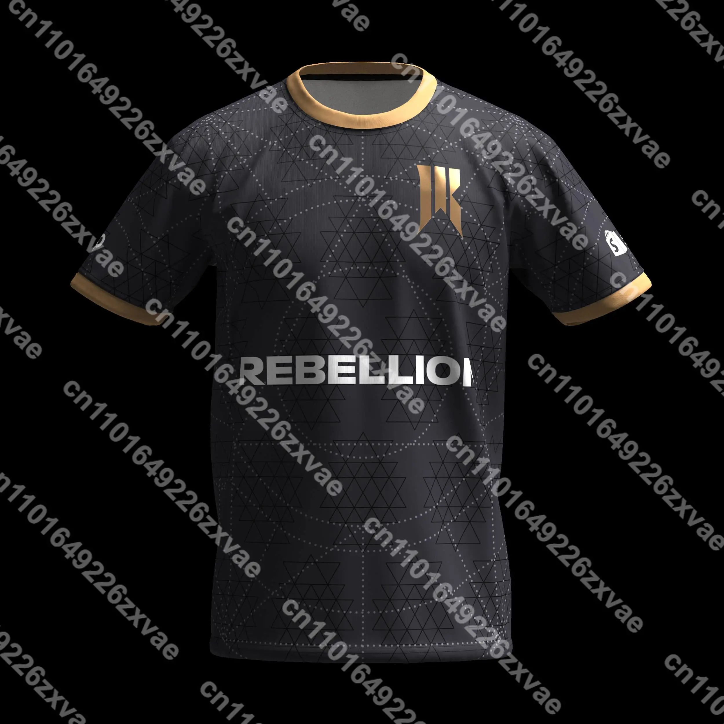 

2024_25 Summer Original Quick-Drying Sweatshirt Printed T-shirt Unisex Fitness Top Shopify Rebellion Pro Jersey-2023 Black