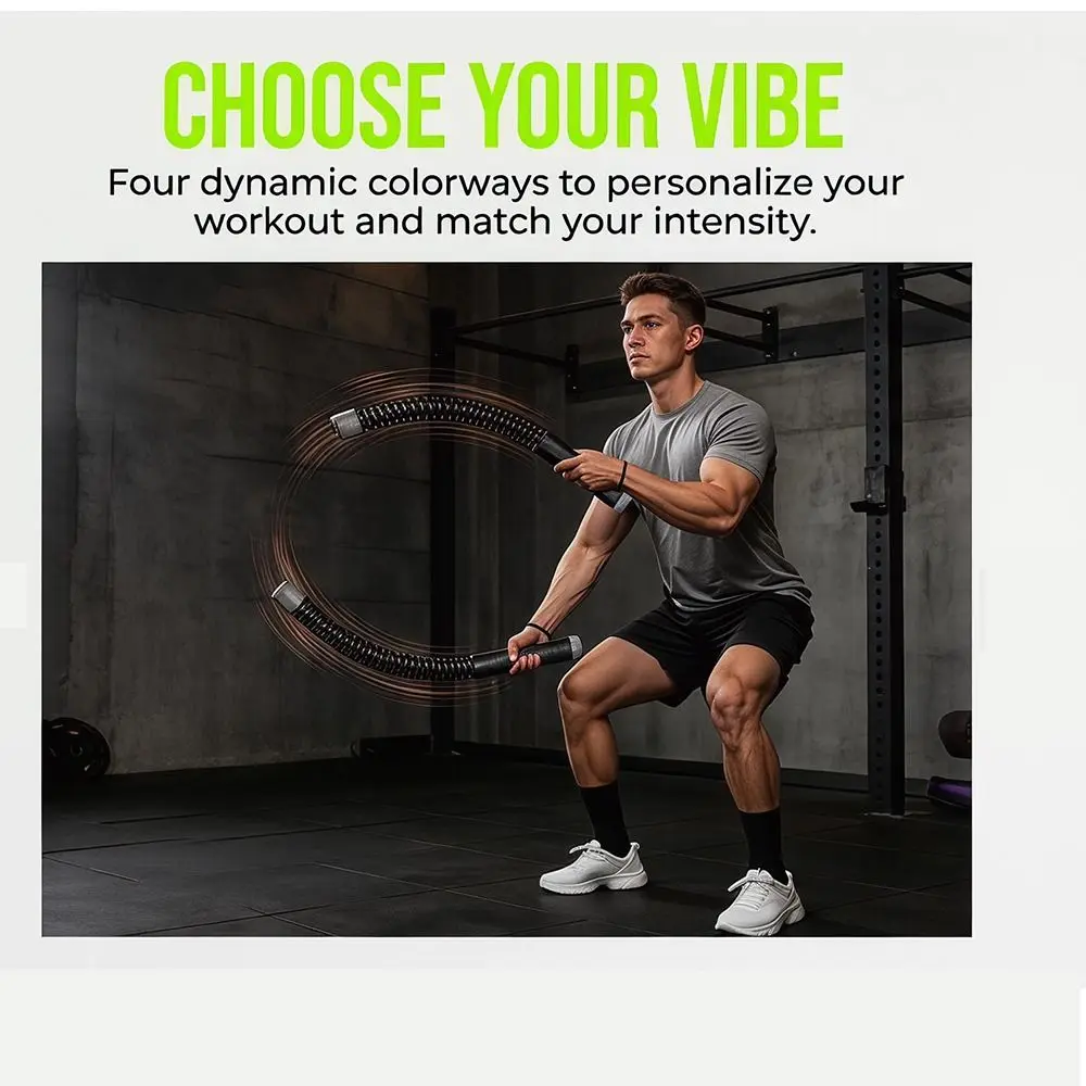 

2pcs Non Slip Handle Cordless Battle Rope Ergonomic Grip Adjustable Resistance Ropeless Arm Exerciser Heavy Duty Spring Arm
