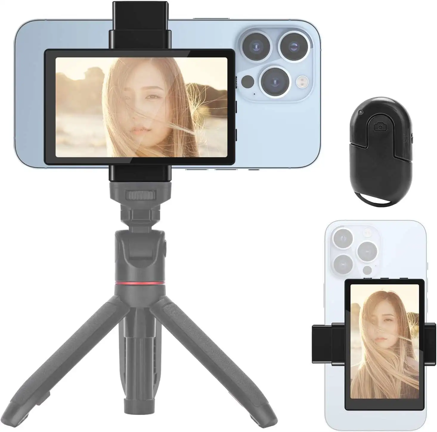 KingMa VL-PH01 Wireless Magnetic Selfie Vlogging Monitor Screen and Mount Vlogging Kit for Mobile Phone